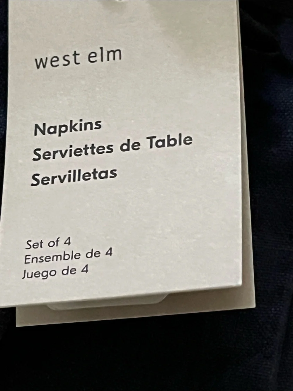 West Elm Euro Linen Napkins - Set 4, Midnight Blue